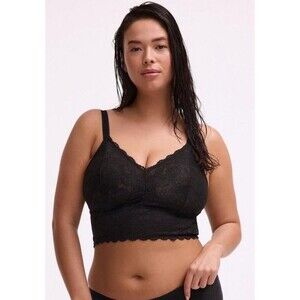 TORRID Women's Black Unlined Lace Bralette Size 5X Romantic Bra Top Whimsigoth